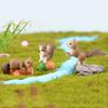 4Pcs Mini Squirrel Animal Figurine DIY Miniature Fairy Garden Bonsai Ornament