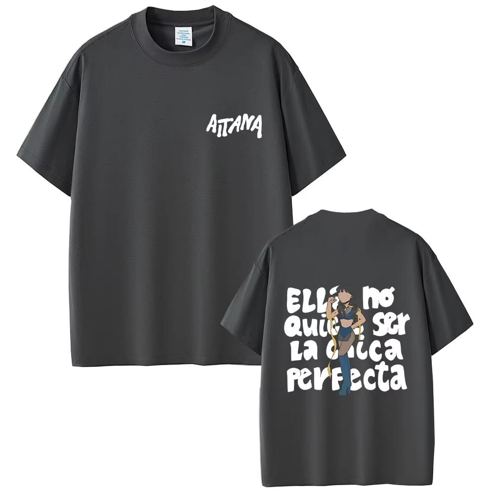 Singer Aitana Graphic Tshirt CUARTO AZUL Print T Shirts Men Women Fashion Pop Music Streetwear 2026 Vintage Tshirt Fans Gift