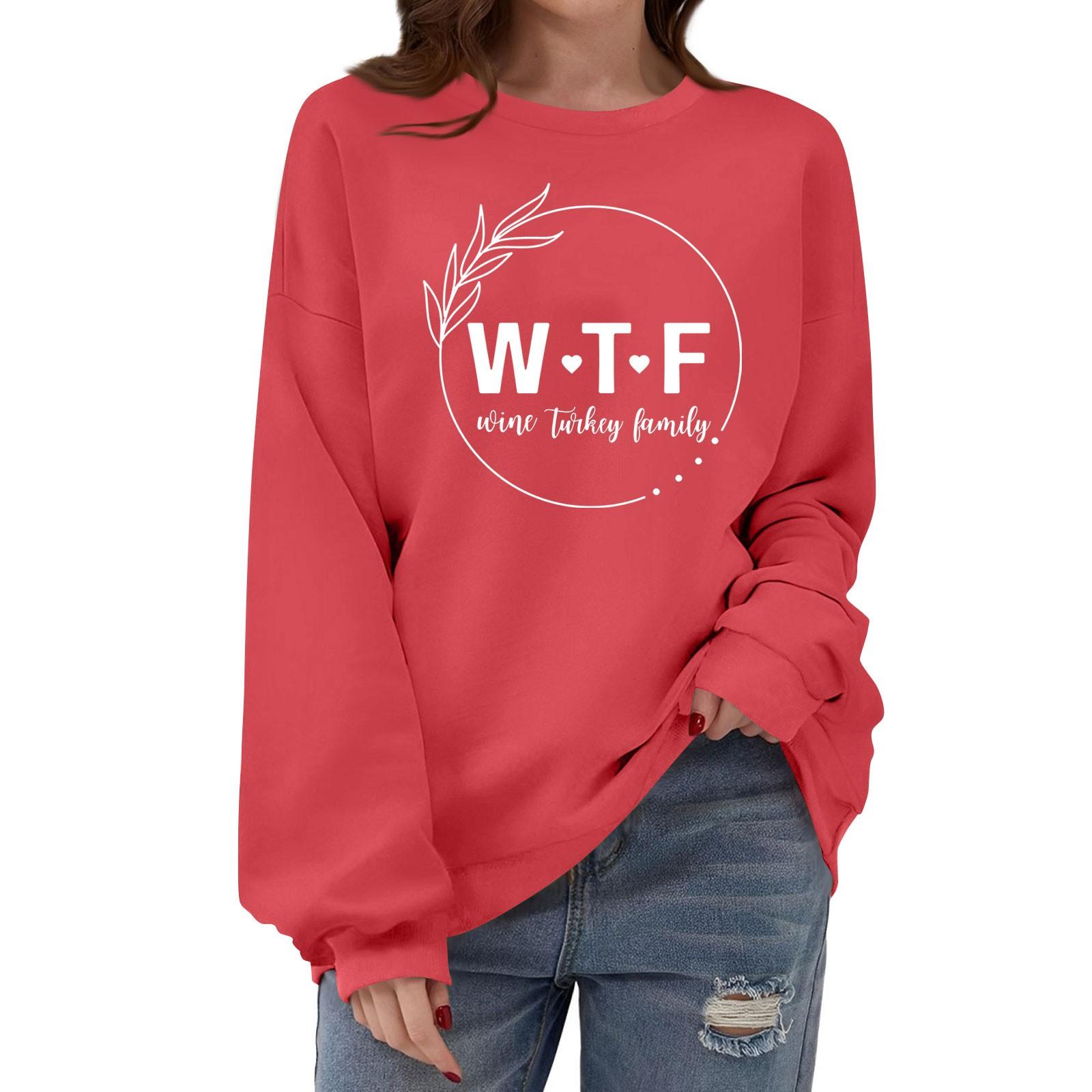 

Женская толстовка с круглым вырезом и длинными рукавами, с принтом ко Дню благодарения XL арбуз красный