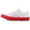 Golf Le Fleur*One X One Star Synthetic Leather Small Flower Low-top Skate Shoes Unisex White and Red
