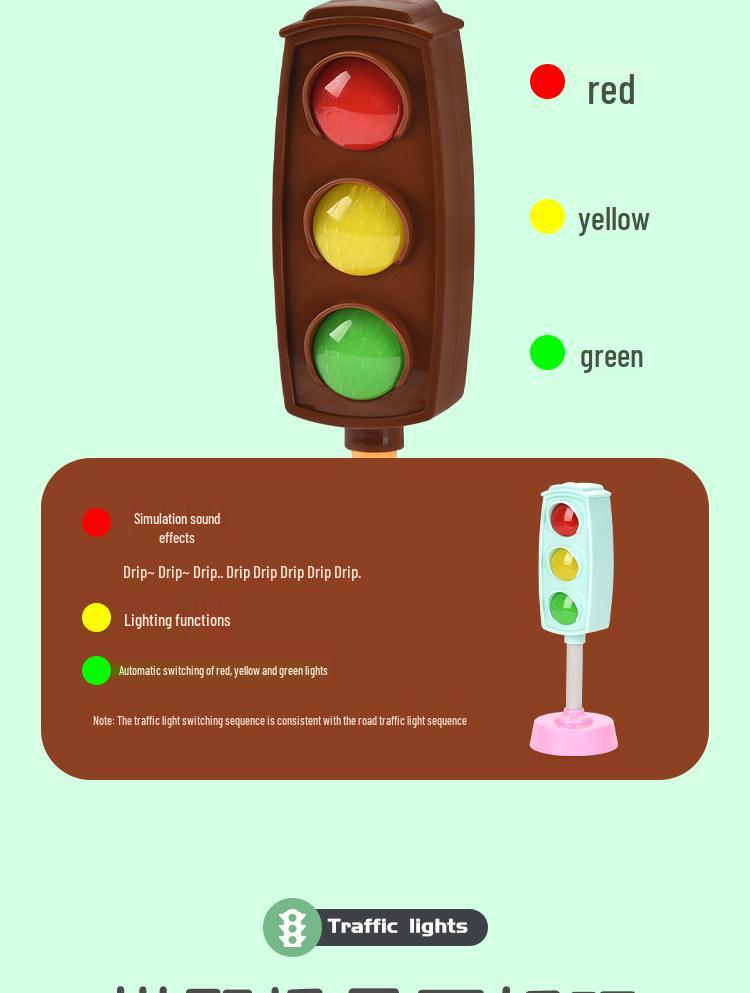 Large Red & Green Traffic Light Model for Kindergarten Educational Teaching Aids