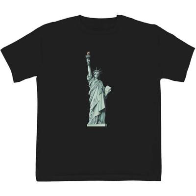 9-11 Years 'Statue of Liberty' Children's_Kid's T-Shirt (Black) (TS00224892)