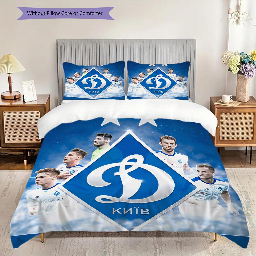 Dynamo Kyiv Pattern Bedding Quilt Set Quilt Cover Pillowcase Home Decoration Birthday Gift (1 * Duvet Cover + 2 * Pillowcase, Without Core)