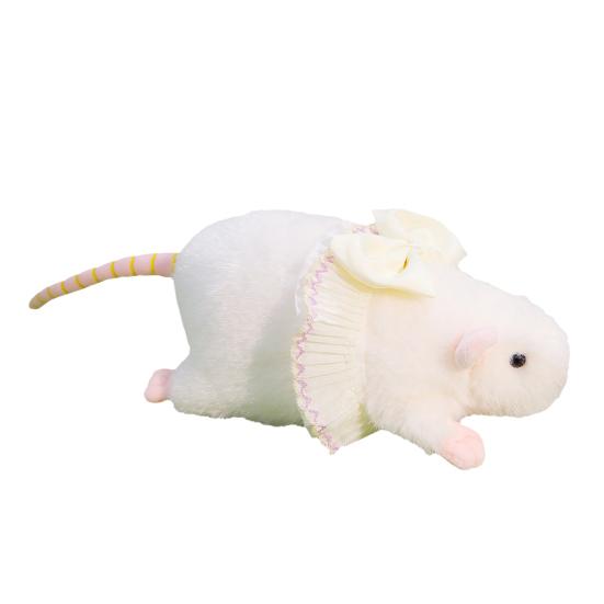 Fare Peluş Oyuncak Yumuşak Dolgulu Hayvan Sevimli Fare Bebek Dantelli Etek Fiyonk Süslemeli Çocuk Odası Masa Dekorasyonu İçin Dekoratif Peluş Fare Hediye