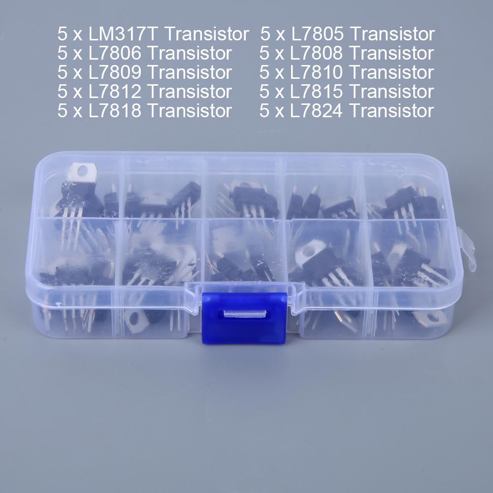50PCS Voltage Regulator Transistor Kit Electronic Component Industrial Parts Electrical Supplies