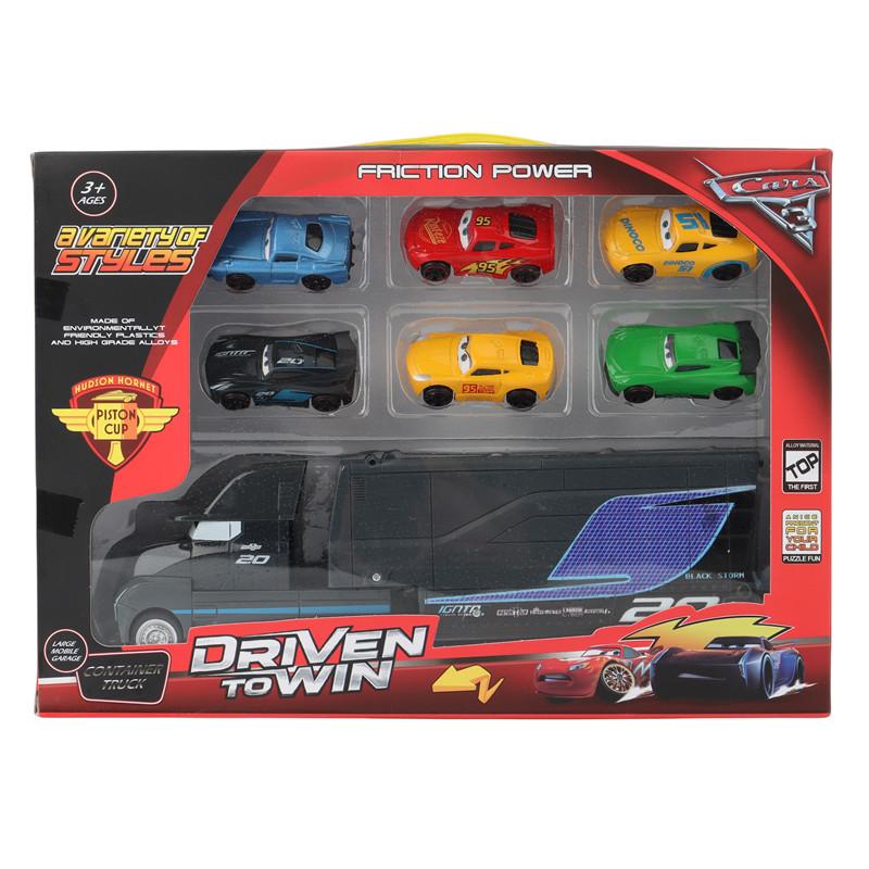 Non-Toxic 7Pcs/Box Pixar Cars Toys Lightning Mcqueen Jackson Storm Mack Uncle Truck 1:55 Model Car Toy Children Birthday Gift