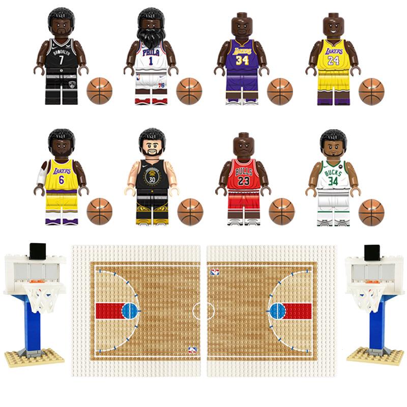 NBA zvaigznes mini būvķieģeļu figūras basketbola