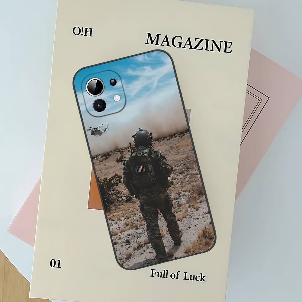 Army Special Forces Slim Black Shockproof Phone Case: Snug Fit For Xiaomi 12,11,12S Ultra & Redmi Note 11,10T,9,9A,8Pro,8T,5G