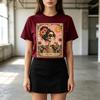 Vintage Summer Lover T Shirt Skull Queen Tarot Vintage Art Print Soft Cotton Crew Neck Unisex Top Oversized Tee Harajuku Y2k
