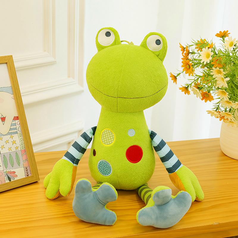 30-85cm Cartoon Schattige Kikker met Lange Benen Pluche Pop Kussen Groene Bloemige Kikker Reptiel Knuffeldier Huisdecoratie Rustgevend Cadeau Voor Kinderen about 30cm