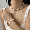 Ensemble Bracelet Collier Breloques Étoile de Mer Coquillage Bohème Pour Femmes Été Plage Corde Tressée à la Main Collier Fête de Vacances Bijoux Cadeau