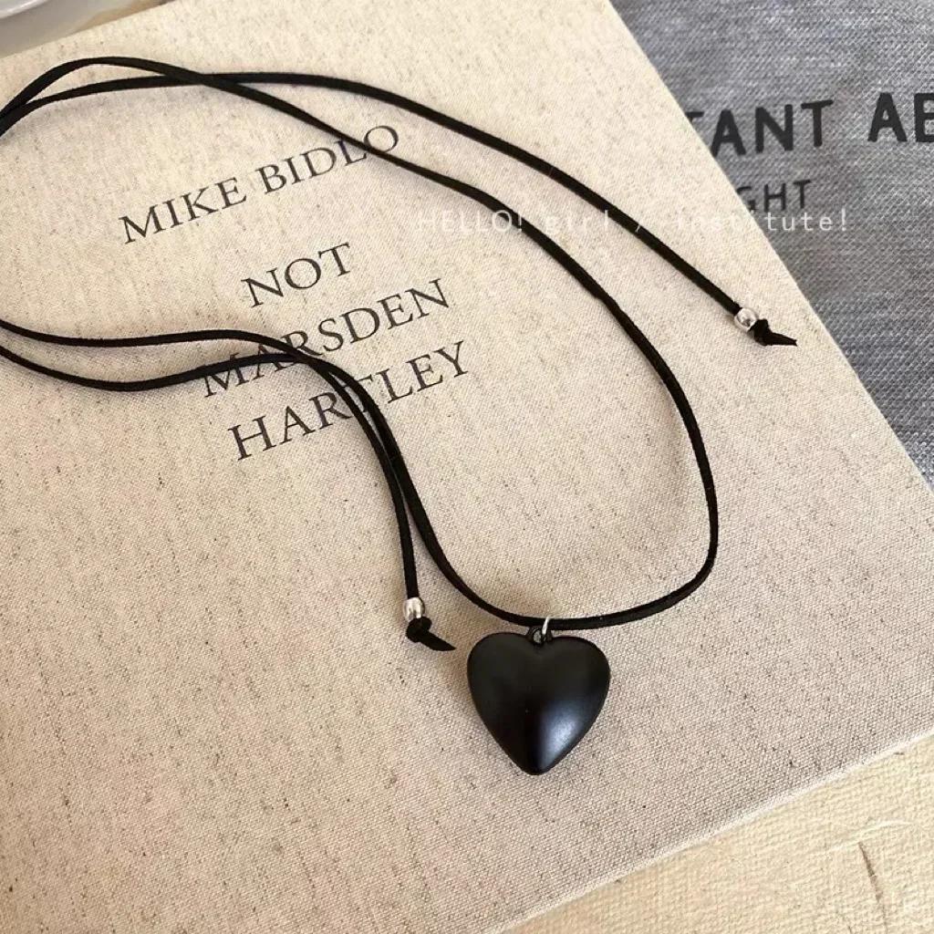 Collana con Ciondolo a Forma di Cuore LATS per Donna Uomo 85CM Catena per Maglione Estraibile Regolabile Accessorio Gioiello di Moda Regalo
