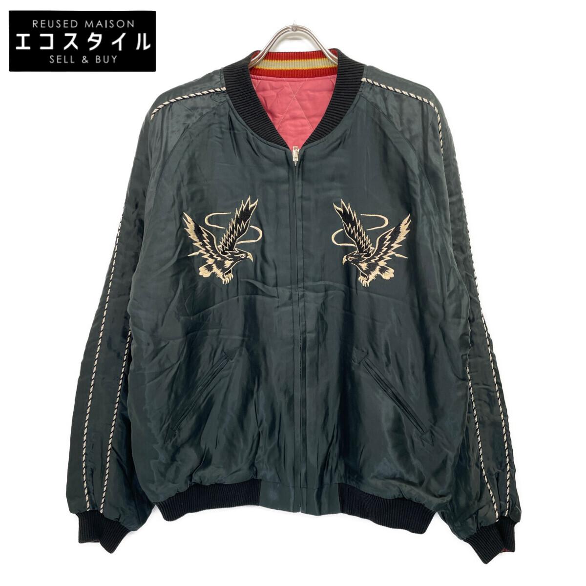 

TOYO ENTERPRISE TT15391 BLACK EAGLExLANDSCAPE Souvenir Jacket Jacket XXL Black x pinkUsed