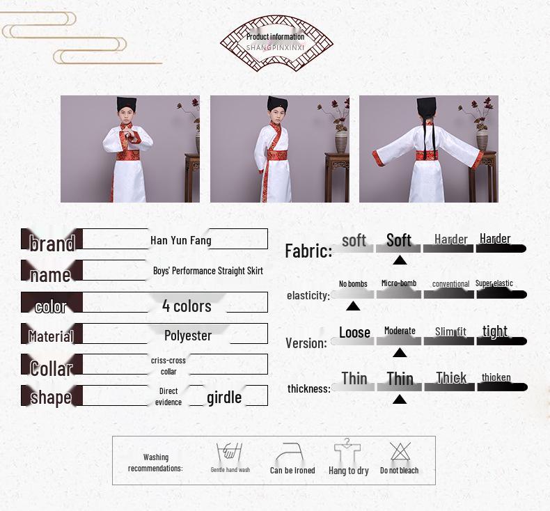 Tradisjonell Hanfu lærerkjole for småbarn - Barnes antikk kostyme for Guoxue-klasse og resitasjonsfremføring