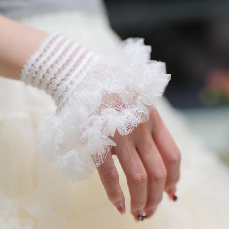 Manicure Sleeve For Nail Art Lace Fake Pleated Cuff Manicure Photography Props Fake Sleeves Nails Accessories Supplies Charm