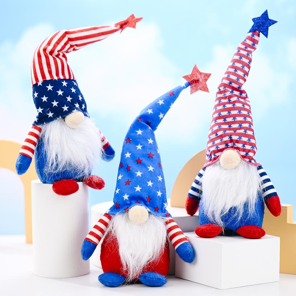 Patriotic Star Gnome Plush Doll - Children's Gift Ornament