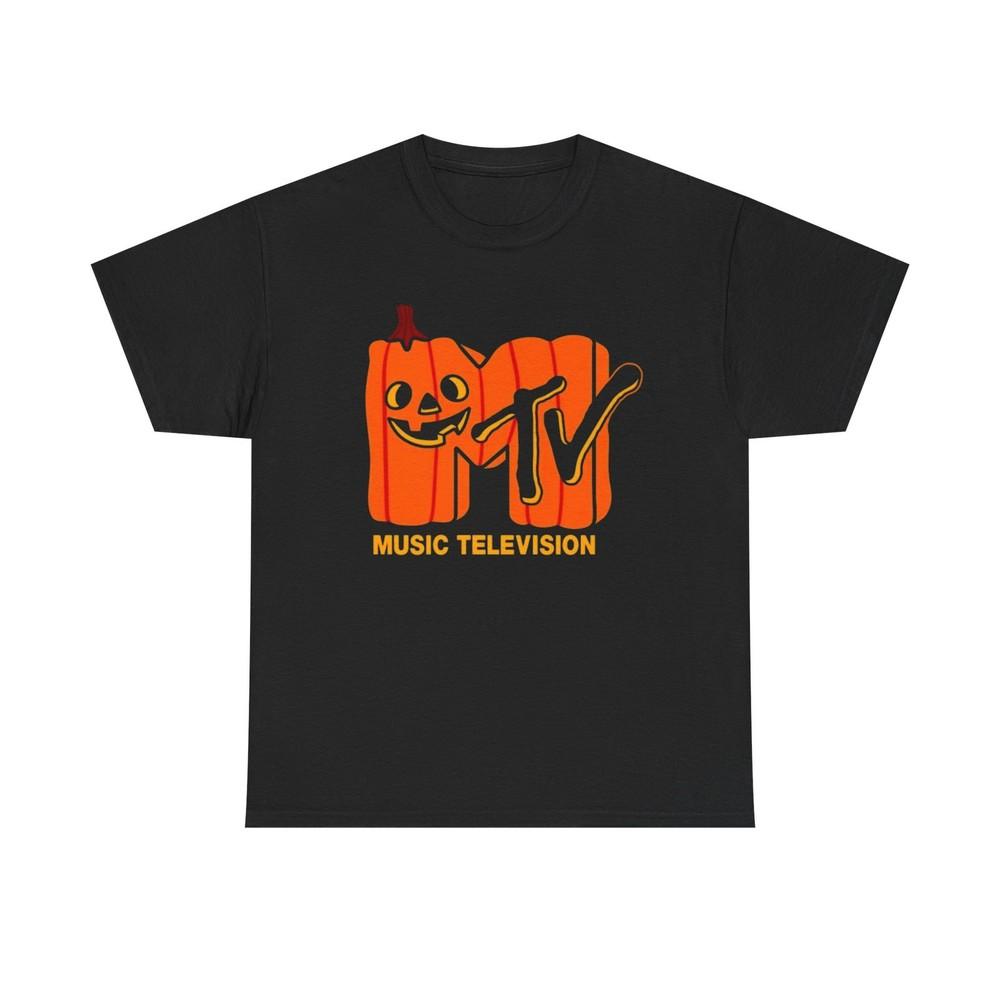 MTV Pumpkin Vintage Logo Graphic T Shirt Unisex Heavy Cotton Tee Unisex T-Shirt L