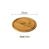 DX Bamboo Wood Round Serving Tray