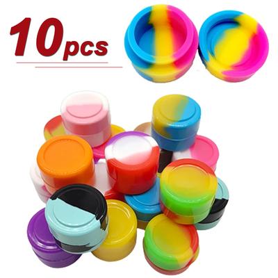 10 Stück 3 ml Antihaft-Silikonbehälter Antihaft-Öl-Wachs-Aufbewahrungsbox Silikonglas Reise Gesichtscreme Flüssig Salbenbehälter