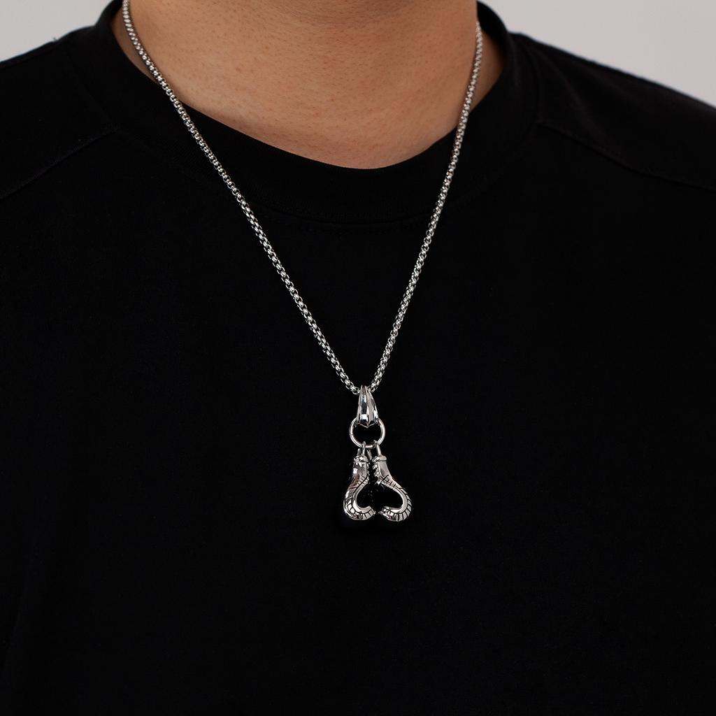 Retail and Customes Stainless Steel Boxing Gloves Necklace