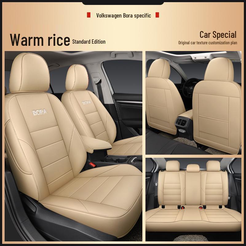 Volkswagen Bora Series Universal Leather Car Seat Cover - Four Seasons, Full Coverage, Five-Seater.