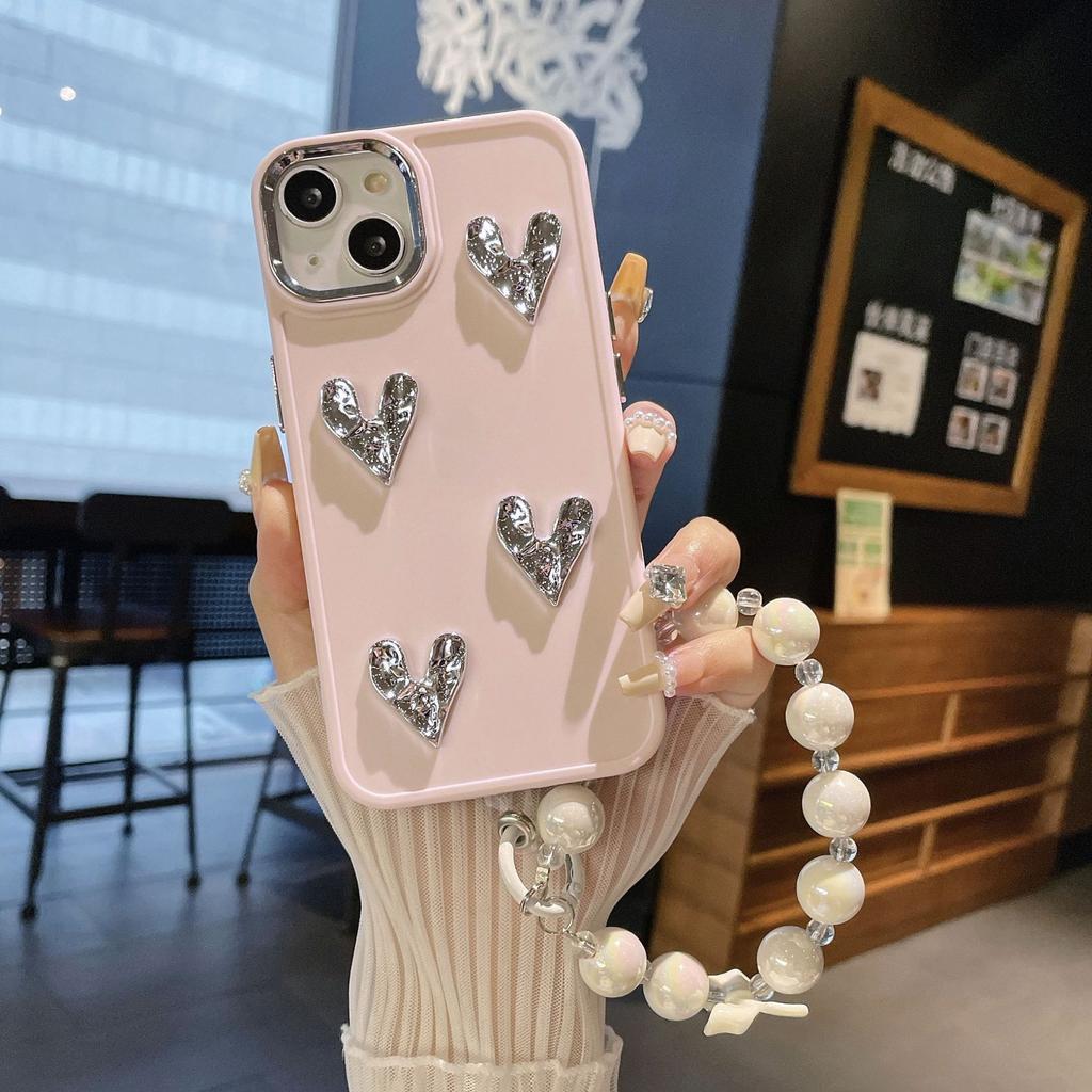Metal Photo Frame Suitable for Apple 16PRO Mobile Phone Case 7P Silver Love IPhone 15 Soft All Inclusive Tpu Protection Case