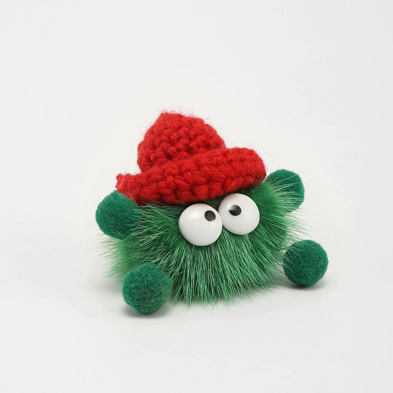 Craftsmanship Workshop New Year Gift Small Coal Ball Bag Pendant Bookbag Cute Ugly Thing Doll Pendant Keychain