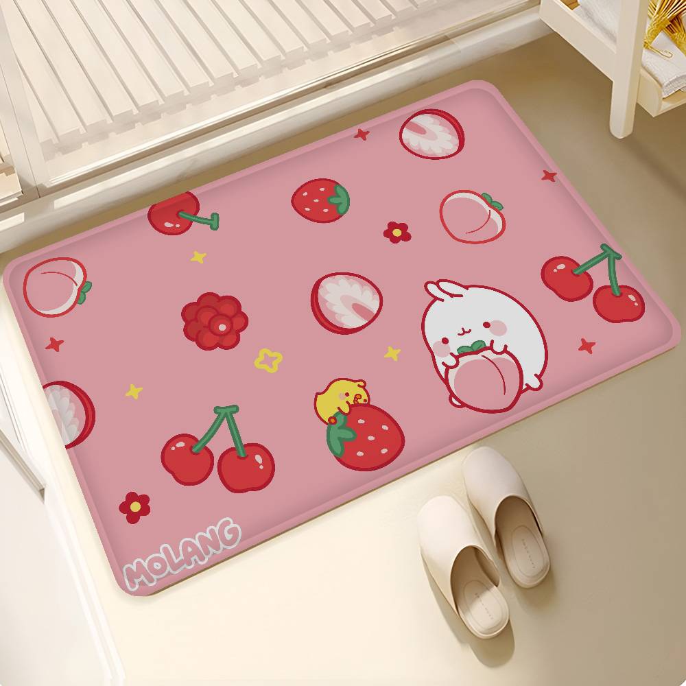 

Cute Soft Rabbit Character M-Molangs Hallway Carpet Non-Slip Laundry Room Mat Laundry Decor Balcony Child Living Room Toilet Rug 40x60cm