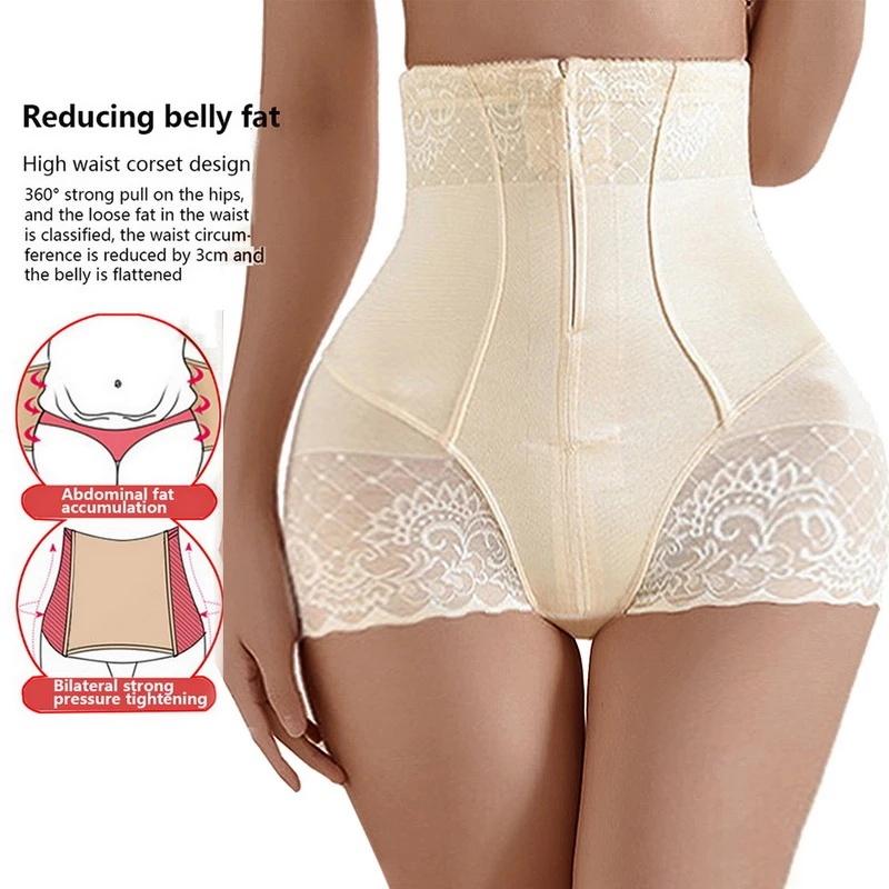 New Tummy Control Panties Women Zipper Body Shaper High Waist Shaper Pants Seamless Shapewear Postpartum Panties