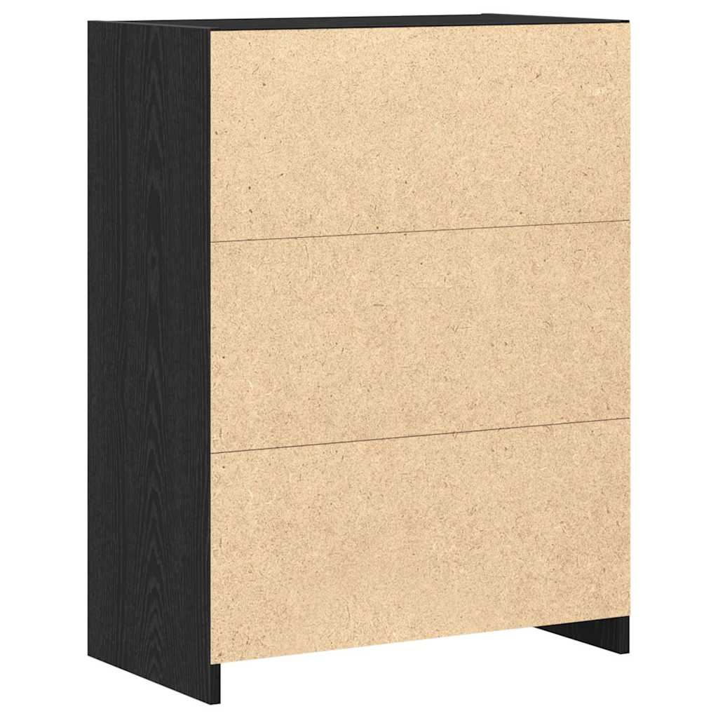 Bathroom Cabinet with Door Black Oak Effect 60 x 33 x 80 cm