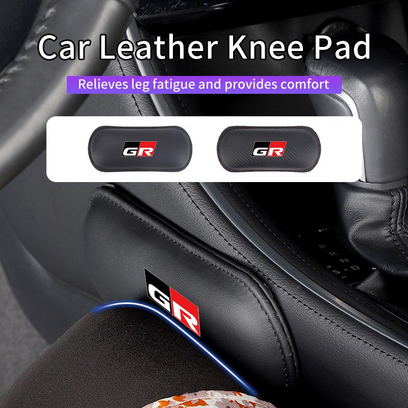 Car Knee Leg Protective Pad Foot Armrest Cushion Accessories For Toyota GR Gazoo Racing Sport C-HR RAV4 Avensis Prado Prius TRD