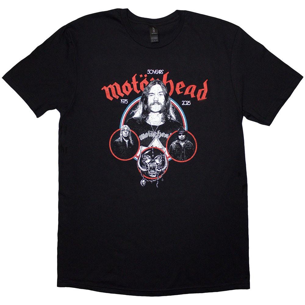 Men s Motorhead 50 Years Band Circles T-shirt XX-Large Black S