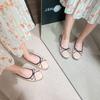 -Soft~ Xiaoxiangfeng Bow Square Head Shallow Mouth Ballet Flat Shoes Women's Single Shoes