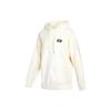 Corduroy Solid Color Spliced Hooded Pullover Sweatshirt Women Tops Off-White VN0A5F6F3KS