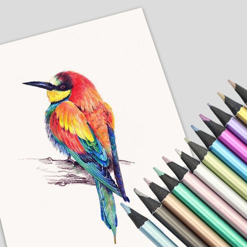 12/18/24 Color Art Supplies Metallic Colored Pencil Set Drawing Pencils Sketching Pencils Classroom for Adult