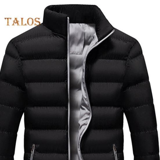 Giacca da donna in cotone con collo alto, manica lunga, cappotto in cotone spesso, chiusura con cerniera, tasche laterali, cappotto caldo