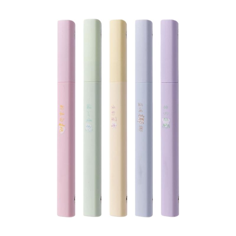 

5Pcs Soft Color Marker Highlighters Set With Friendly Materials School Classroom Organization Tools For Note Taking 1