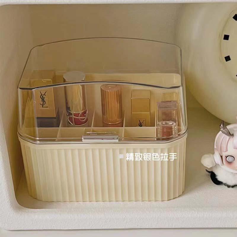 Light Luxury Transparent Makeup Organizer Dustproof Desktop Lipstick Case Portable Display Rack for Home