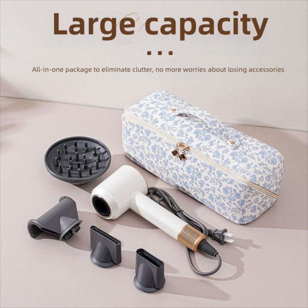 Large Capacity Hair Dryer Storage Bag PU Leather Carrying Case New Curler Storage Bag  Travel Use
