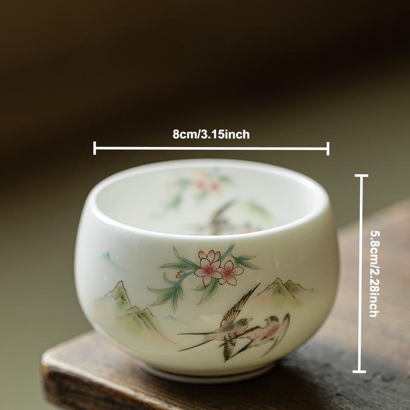Nefritová čajová miska ze suetu Ručně vyráběné japonské keramické čajové misky Porcelánová ochutnávací čajová souprava pro domácnost Čínské kung-fu čajové nádobí Mistrovské šálky Dárková krabička