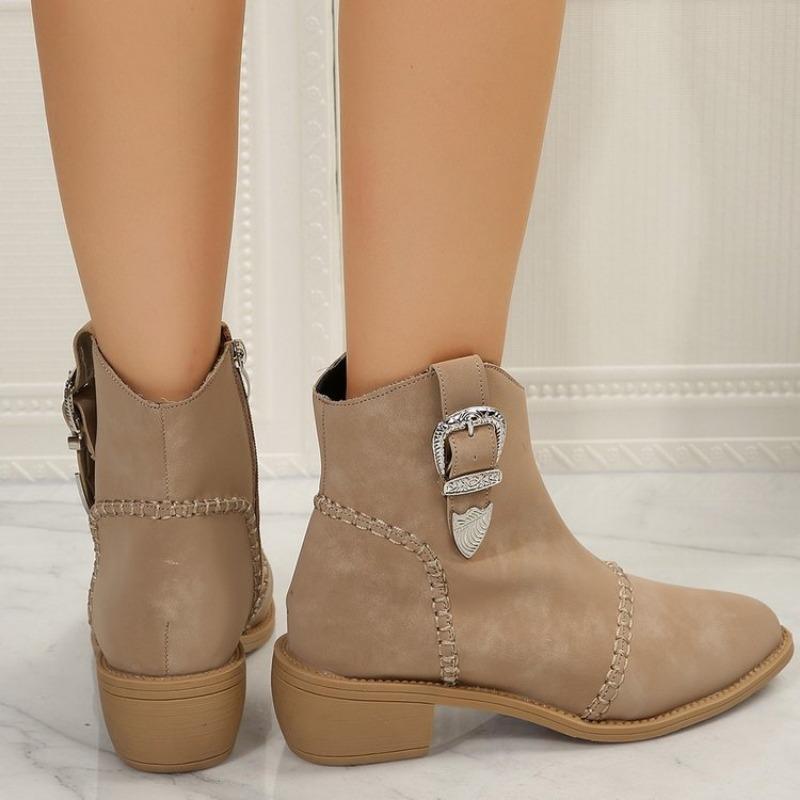 Mode Damenstiefel Trend Chelsea für Frau PU-Leder Spitze Zehenpartie Keilabsatz Niedriger Absatz Grau Stiefelette Mode Schlicht Bequem Weiblich 2025