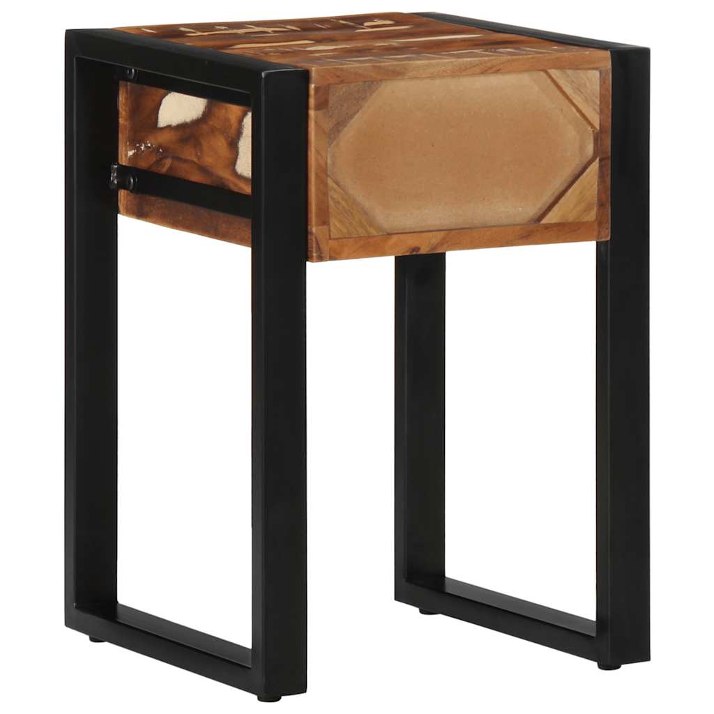 Side Table Multicolored 35 X 35 X 50 Cm Solid Reclaimed Wood