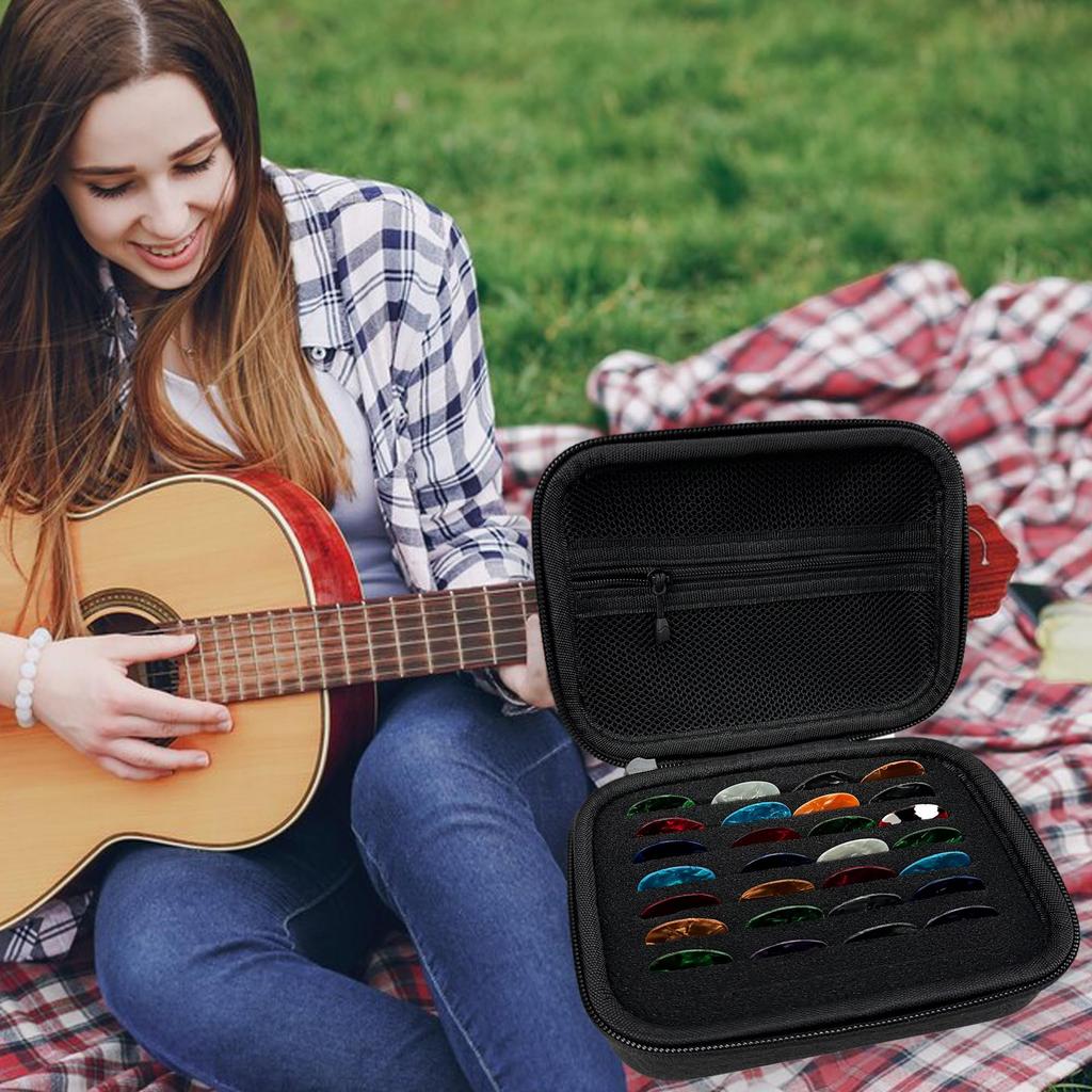 Guitar Pick Holder Case for Fender Dunlop Dunlop Musical Guitar All Pick Storage Box Bag Only D'Addario Instruments, Accessories, Sizes, Pouch, (Dark
