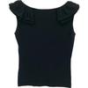 FOXEY BOUTIQUE 25559 SMYAZ16 Black Sleeveless Frill Knit Tops 38 blackUsed