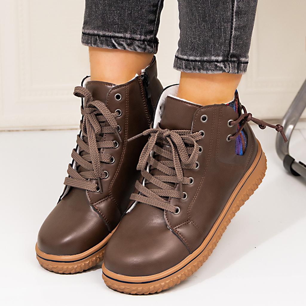 Snow Boots Women's 2025 New Flat Heel Martin Boots Winter High-top Single Shoes Women's Cotton Shoes Plus Size