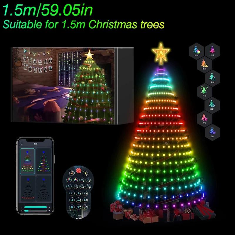 

Christmas Tree Lights Application DIY Lmage LED RGB IC String Light Bluetooth Control LED Christmas Decorations 2025 US Plug