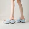 Krazing Pot Polyurethaan Mules Lente Zomer Maat 43 Maat 42 Prints Dames Platform Dames Ronde Neus Instappers Waterdichte Sandalen