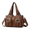 Fashion Pu Leather Handbags Soft Large Capacity Tote Bags Multifunctional Retro Crossbody Bag Women