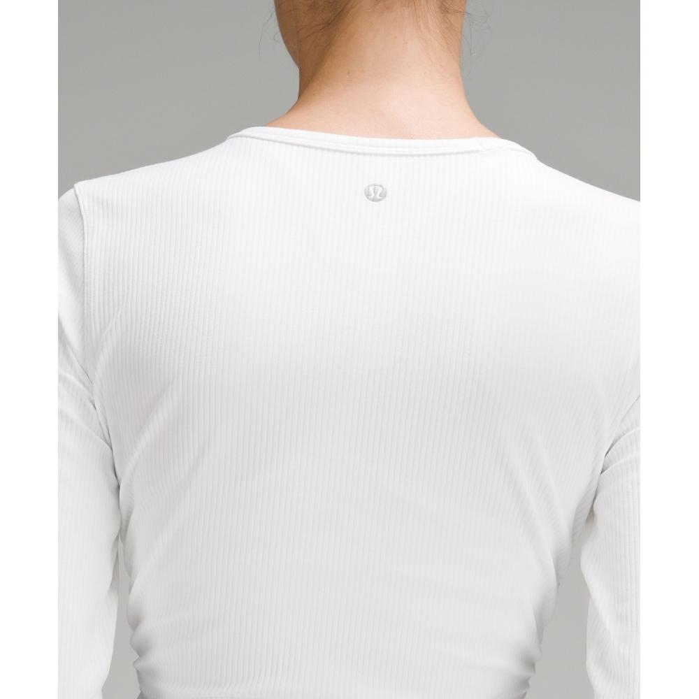 Lululemon All It Takes Ribbed Nulu Long Sleeve Shirt whIte