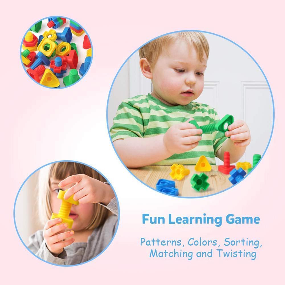 Nuts and Bolts Toys for Toddlers Preschoolers Kids STEM Educational Building Construction Screw Matching Activities